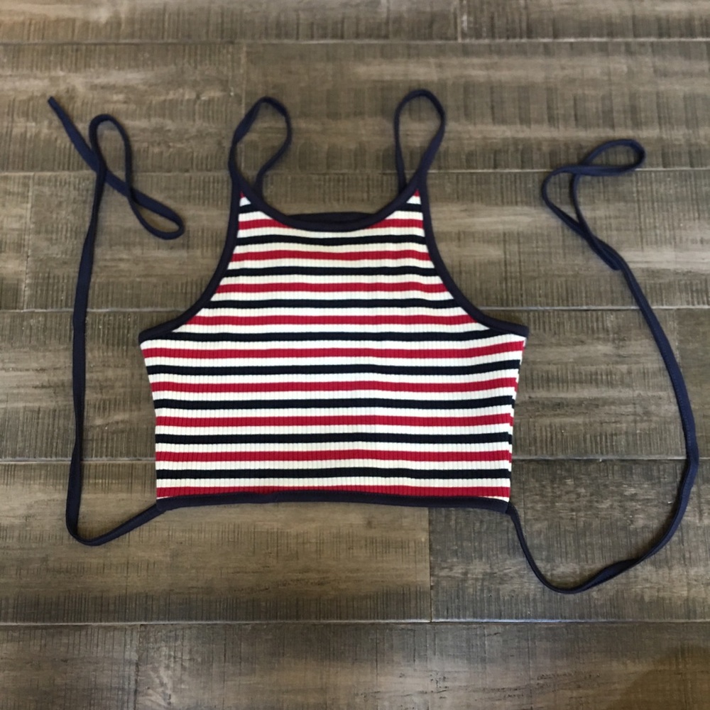 Red white & blue crop halter
